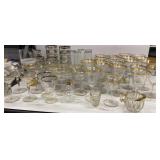 Gold & Silver Rim Bar Stemware