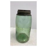 Antique #13 Green Mason Canning Jar