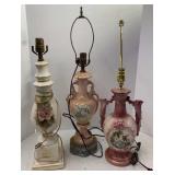 Vtg Porcelain Table Lamps