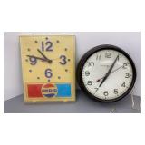 Pepsi Battery Op & GE Electric Clocks