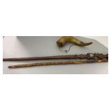 Powder Horn & Walking Sticks