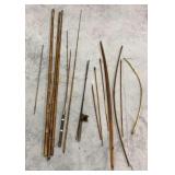 Vtg Fishing Poles & Bows