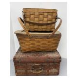 Vtg Redman & Other Picnic Baskets