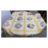 Antique Handmade Dresden Plate Quilt