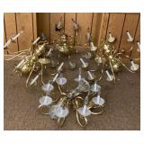 Large Brass Suspended Light Fixtures