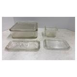 Clear Glass Refrigerator dishes & extra lids