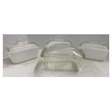 Glassbake & Westinghouse Covered Loaf Dishes
