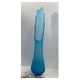Tall Blue LE Smith Pineapple Bottom Vase