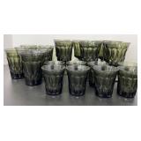 Heavy Green Glassware