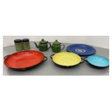 Enamel pieces & West Bend S/P Shakers