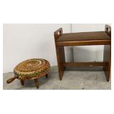 Vtg Vanity Bench & Foot Stool