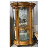 Oak Lighted Curio Cabinet