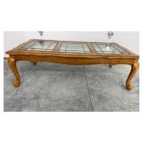 Oak Leaded Glass Coffee Table