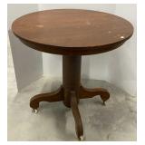 Handmade Pine Rd Table On plastic Casters