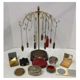 Lamp Pulls on a Jewelry Stand & Compacts