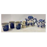 Tea Pot, Sugar, Creamer & cups