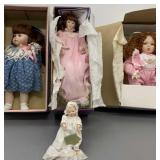 Porcelain Dolls In Boxes