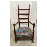 Antique Ladderback Padded Rocker