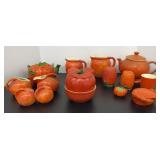Orange Tea Pots, Creamers & Salt/Pepper