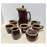 Hull Coffee Pot, cups, saucers