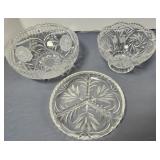 Crystal bowls, divided plate