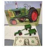 Oliver Miniature Ertl Tractor & 2 Wagons