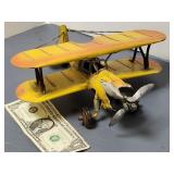 Metal Biplane Model,  10" wide