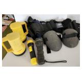 Flashlights, knee pads, support belts