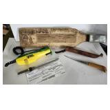 Filet knife, electric knife, board