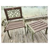 Patio Chair and side table, heavy