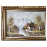 Painting, framed, H. Wilson, Landscape