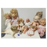 Dolls, well loved, all sizes