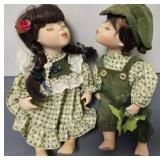 Kissing Boy & Girl Dolls, dressed to match