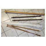 Curtain Rods, wood & metal,