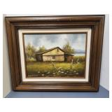 Painting, Woodson, old building landscape
