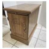 End table with slide out top