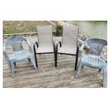 Patio Chairs, 2 stacking plastic