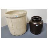 Crock and Jar - both cracked & chipped