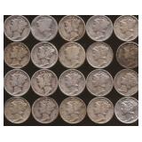 Mercury Silver Dimes (20)