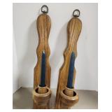 Oak Candle Sconces (2)