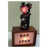 Vtg Porcelain & Wood Bar Light