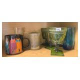Green Glass Goblets & Other Glasses