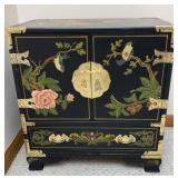 Chinoiserie Lacqured Cabinet with Brass Accents