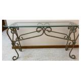 Beveled Glass Top & Metal Entry way Table