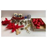 Christmas Ornaments, Satin Balls, Bows & Garland