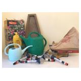 (8) New Solar Lights, Sprayer, Water Cans