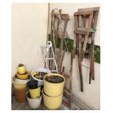 Plastic Planters & Wooden Trellises