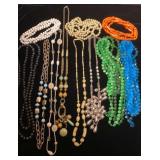 Long chain and beaded necklaces