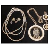 Matching necklaces & clip-on earrings