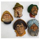 Vtg Bossons & Other Chalkware Heads